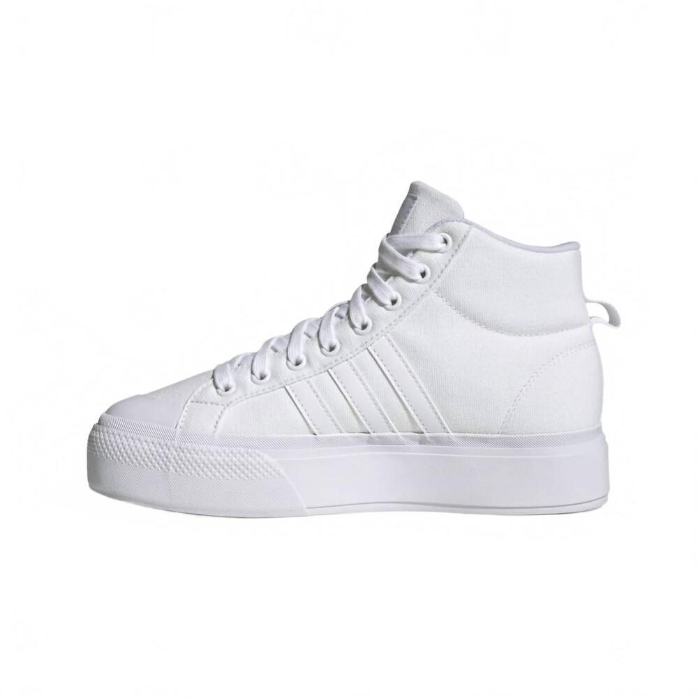 NEW ADIDAS women's bravada 2.0 mid platform sneakers in white